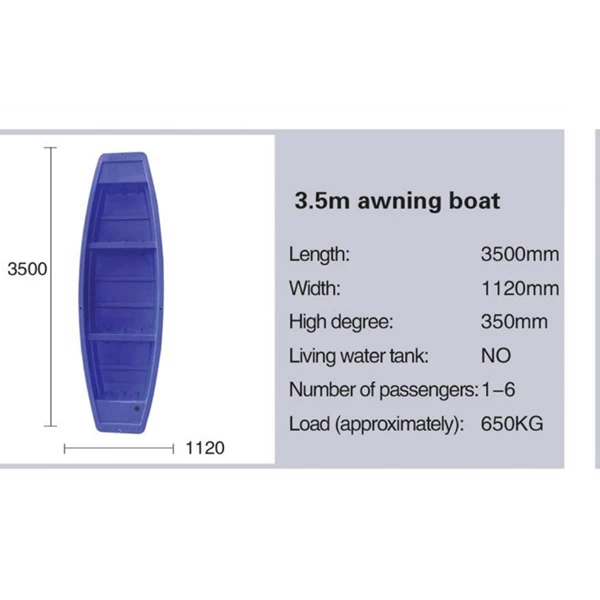Perahu atau Sampan (PE Boat) 3.5 M Orange Hijau
