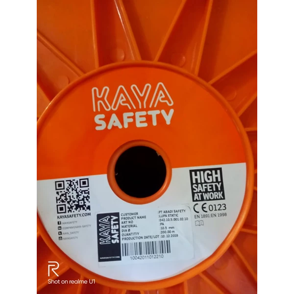 Tali Karmantel Static KAYA SAFETY Ropes Diameter 11 mm not BEAL